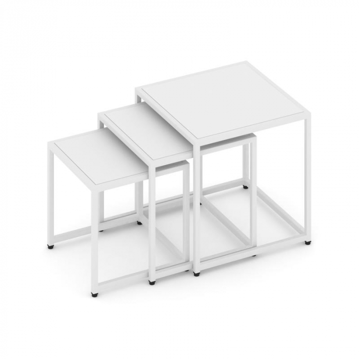 Лофт Стол журнальный VR.L-SJK-45 Белый Бриллиант/Металл Белый 450*450*450