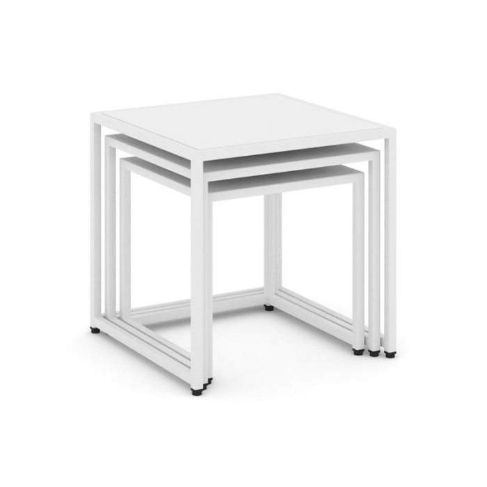 Лофт Стол журнальный VR.L-SJK-45 Белый Бриллиант/Металл Белый 450*450*450