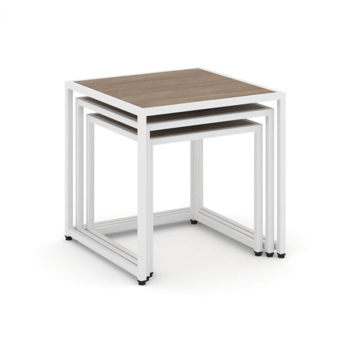 Loft Стол журнальный VR.L-SJK-40 Дуб Аризона/Металл Белый 400*400*400