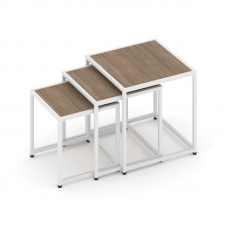 Loft Стол журнальный VR.L-SJK-40 Дуб Аризона/Металл Белый 400*400*400