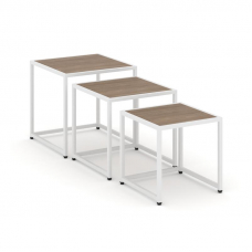 Loft Стол журнальный VR.L-SJK-40 Дуб Аризона/Металл Белый 400*400*400