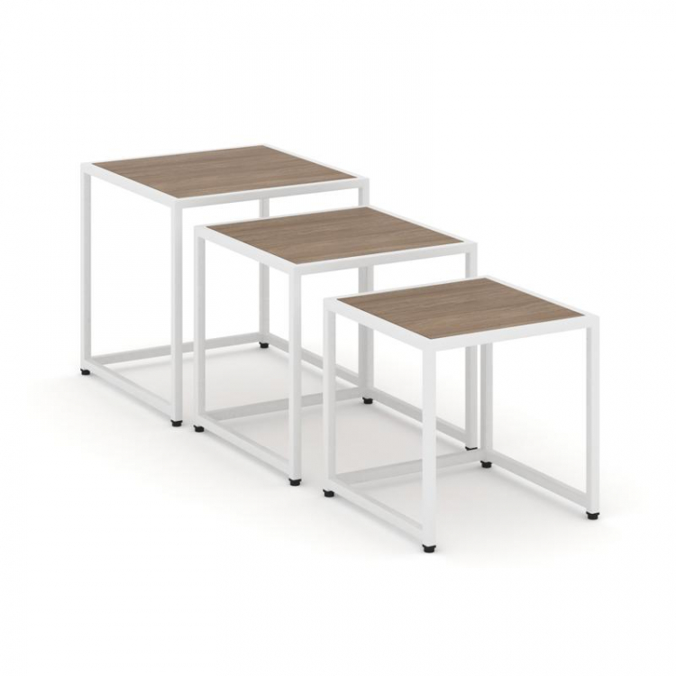 Loft Стол журнальный VR.L-SJK-40 Дуб Аризона/Металл Белый 400*400*400