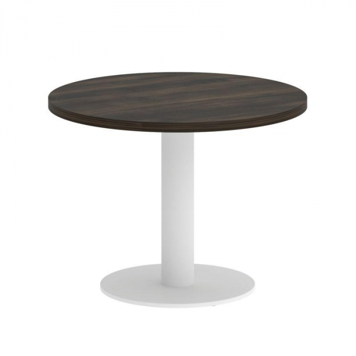 Ялта Стол журнальный круглый LT.SJ-1 Дуб Мали/Металл Белый 600*600*450