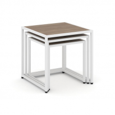 Loft Стол журнальный VR.L-SJK-45 Дуб Аризона/Металл Белый 450*450*450