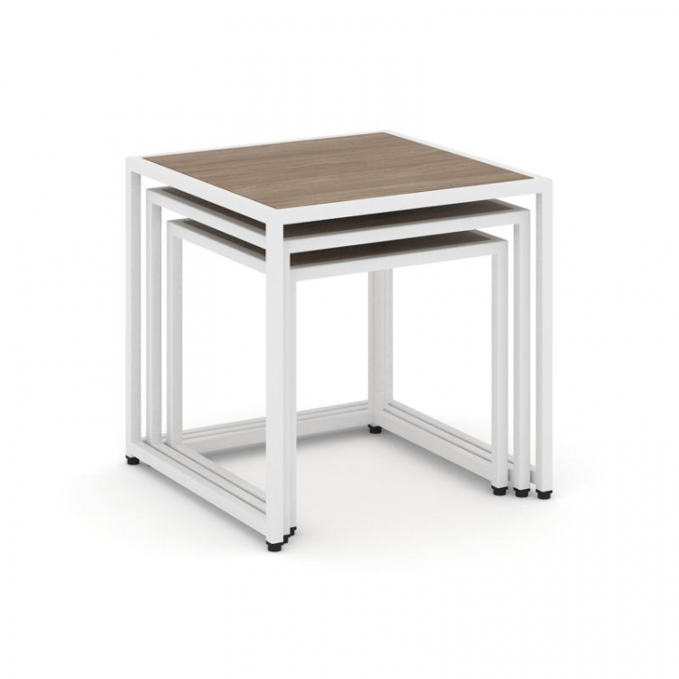 Loft Стол журнальный VR.L-SJK-45 Дуб Аризона/Металл Белый 450*450*450