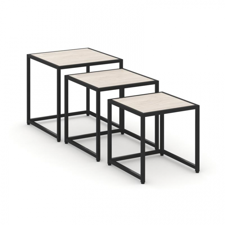 Loft Стол журнальный VR.L-SJK-40 Денвер Светлый/Металл Черный 400*400*400