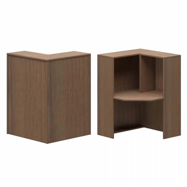 Стойка угловая правая А-556 Орех 900x900x1220 Ресепшн
