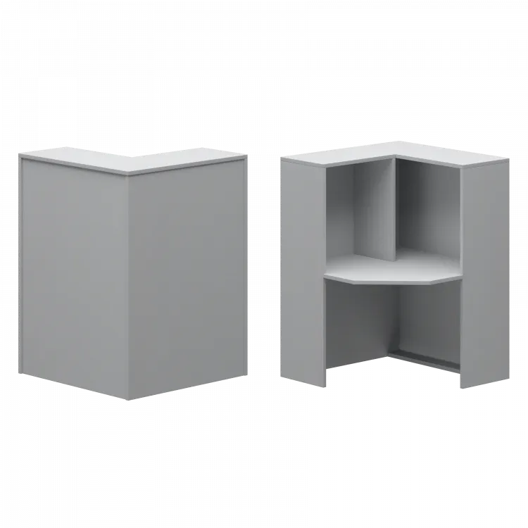 Стойка угловая левая А-555 Серый 900x900x1220 Ресепшн