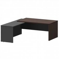 Стол руководителя левый KZP-18L Дуб венге/Графит 1800x2000x750 Кортез