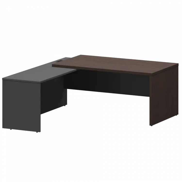Стол руководителя левый KZP-18L Дуб венге/Графит 1800x2000x750 Кортез