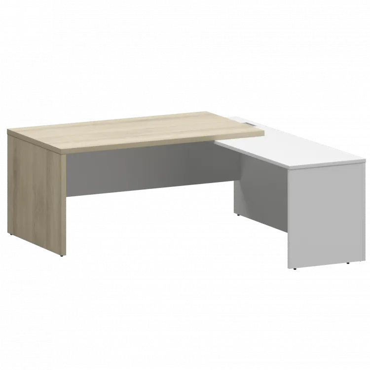 Стол руководителя правый KZP-18R Кронберг/Белый 1800x2000x750 Кортез