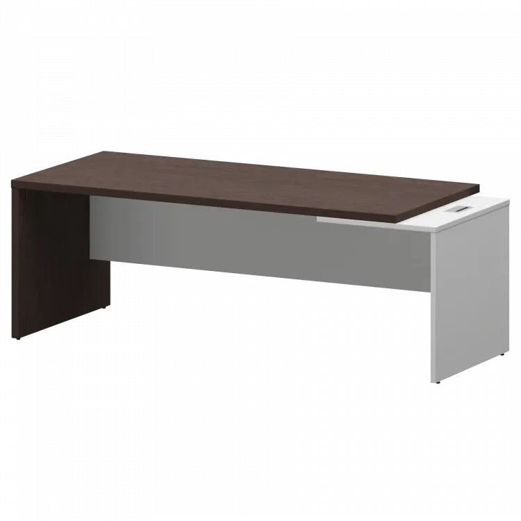 Стол руководителя правый KZ-22R Дуб венге/Белый 2200x900x750 Кортез