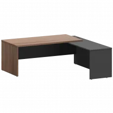 Стол руководителя правый KZP-20R Темный шимо/Графит 2000x2000x750 Кортез