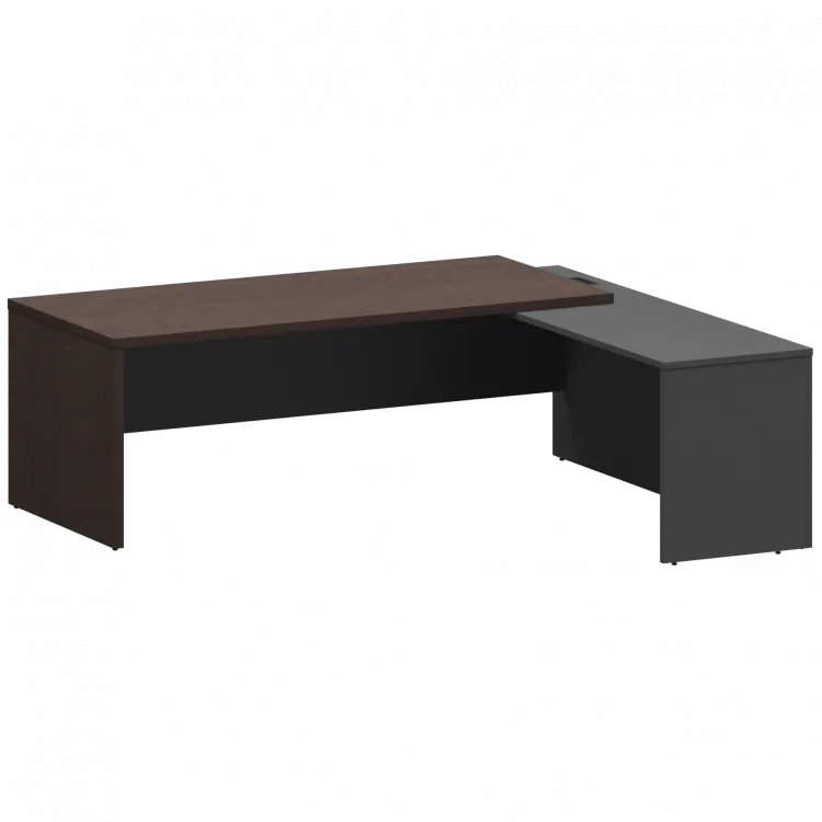 Стол руководителя правый KZP-22R Дуб венге/Графит 2200x2000x750 Кортез
