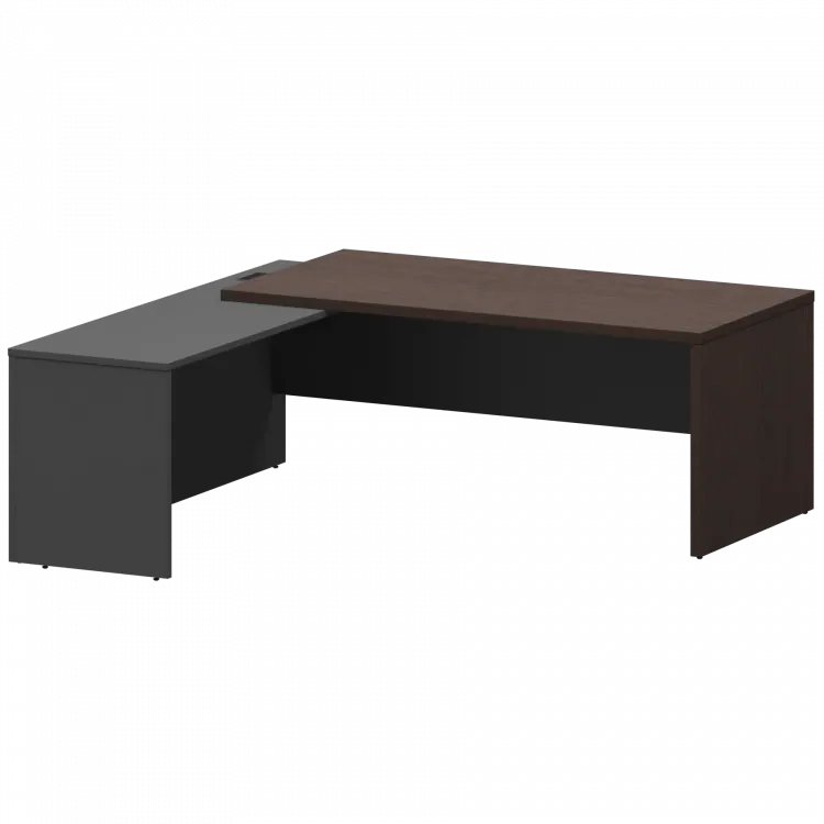 Стол руководителя левый KZP-20L Дуб венге/Графит 2000x2000x750 Кортез