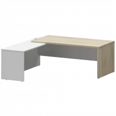 Стол руководителя левый KZP-20L Кронберг/Белый 2000x2000x750 Кортез