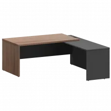 Стол руководителя правый KZP-18R Темный шимо/Графит 1800x2000x750 Кортез