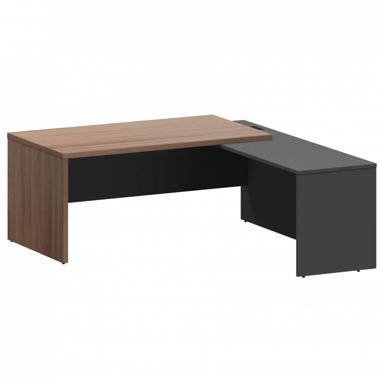 Стол руководителя правый KZP-18R Темный шимо/Графит 1800x2000x750 Кортез