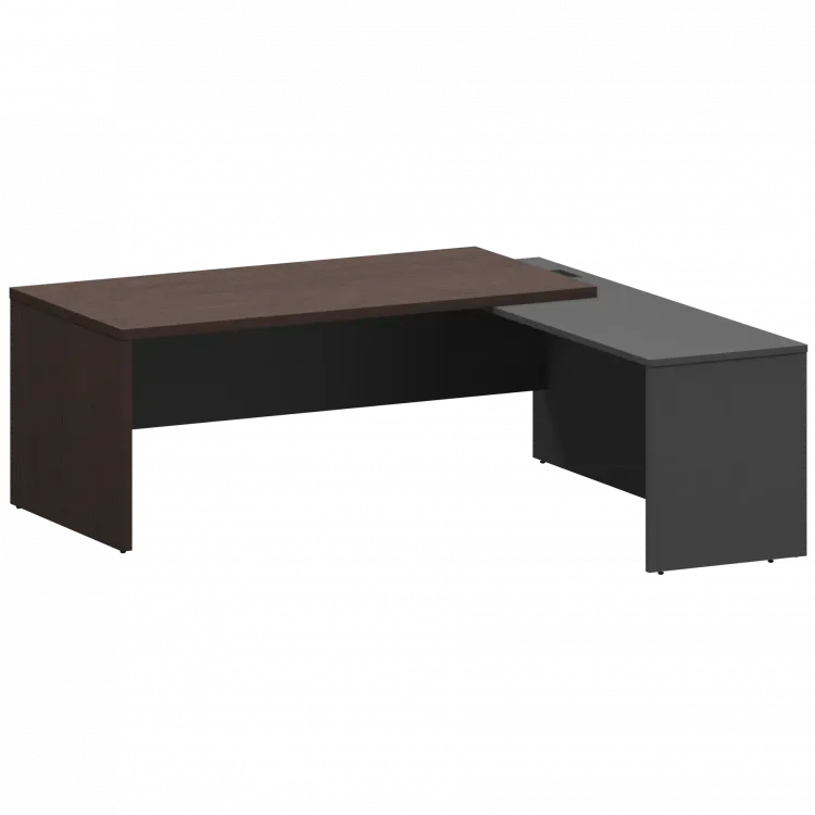 Стол руководителя правый KZP-20R Дуб венге/Графит 2000x2000x750 Кортез