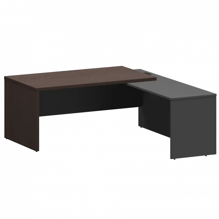 Стол руководителя правый KZP-18R Дуб венге/Графит 1800x2000x750 Кортез