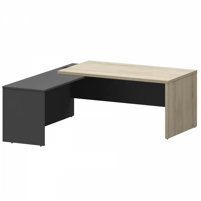 Стол руководителя левый KZP-18L Кронберг/Графит 1800x2000x750 Кортез