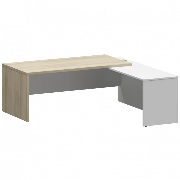 Стол руководителя правый KZP-20R Кронберг/Белый 2000x2000x750 Кортез