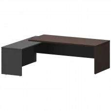 Стол руководителя левый KZP-22L Дуб венге/Графит 2200x2000x750 Кортез