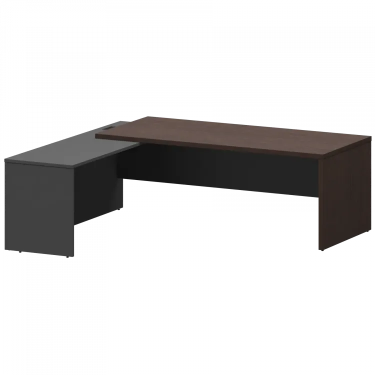 Стол руководителя левый KZP-22L Дуб венге/Графит 2200x2000x750 Кортез