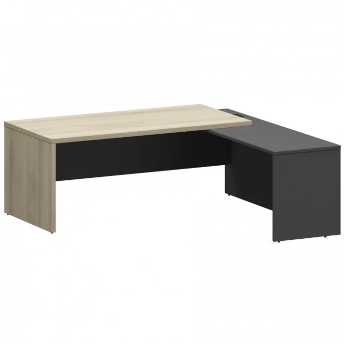 Стол руководителя правый KZP-20R Кронберг/Графит 2000x2000x750 Кортез