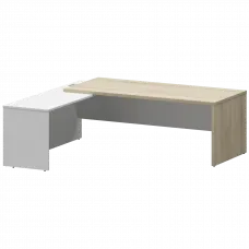 Стол руководителя левый KZP-22L Кронберг/Белый 2200x2000x750 Кортез