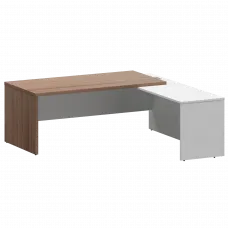 Стол руководителя правый KZP-20R Темный шимо/Белый 2000x2000x750 Кортез