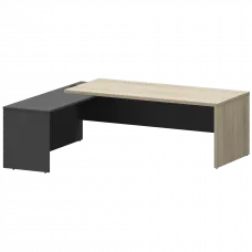Стол руководителя левый KZP-22L Кронберг/Графит 2200x2000x750 Кортез