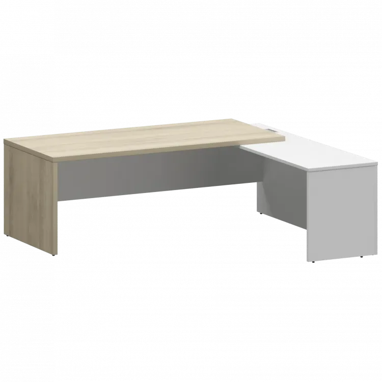 Стол руководителя правый KZP-22R Кронберг/Белый 2200x2000x750 Кортез