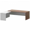 Стол руководителя левый KZP-22L Темный шимо/Белый 2200x2000x750 Кортез