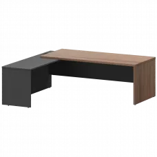 Стол руководителя левый KZP-22L Темный шимо/Графит 2200x2000x750 Кортез