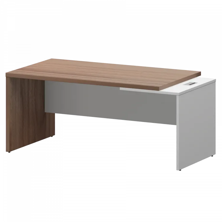 Стол руководителя правый KZ-18R Темный шимо/Белый 1800x900x750 Кортез