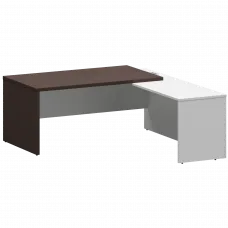 Стол руководителя правый KZP-18R Дуб венге/Белый 1800x2000x750 Кортез