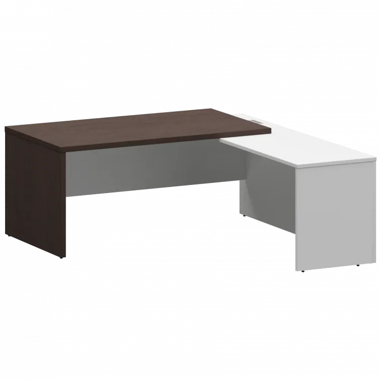 Стол руководителя правый KZP-18R Дуб венге/Белый 1800x2000x750 Кортез