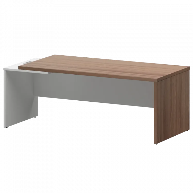 Стол руководителя левый KZ-20L Темный шимо/Белый 2000x900x750 Кортез