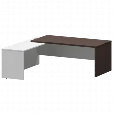 Стол руководителя левый KZP-20L Дуб венге/Белый 2000x2000x750 Кортез
