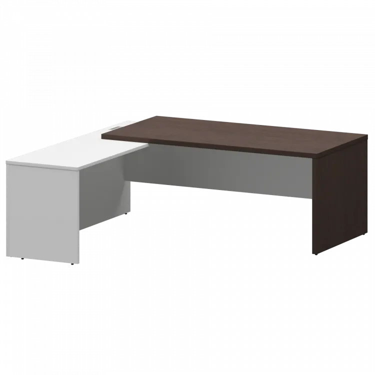 Стол руководителя левый KZP-20L Дуб венге/Белый 2000x2000x750 Кортез