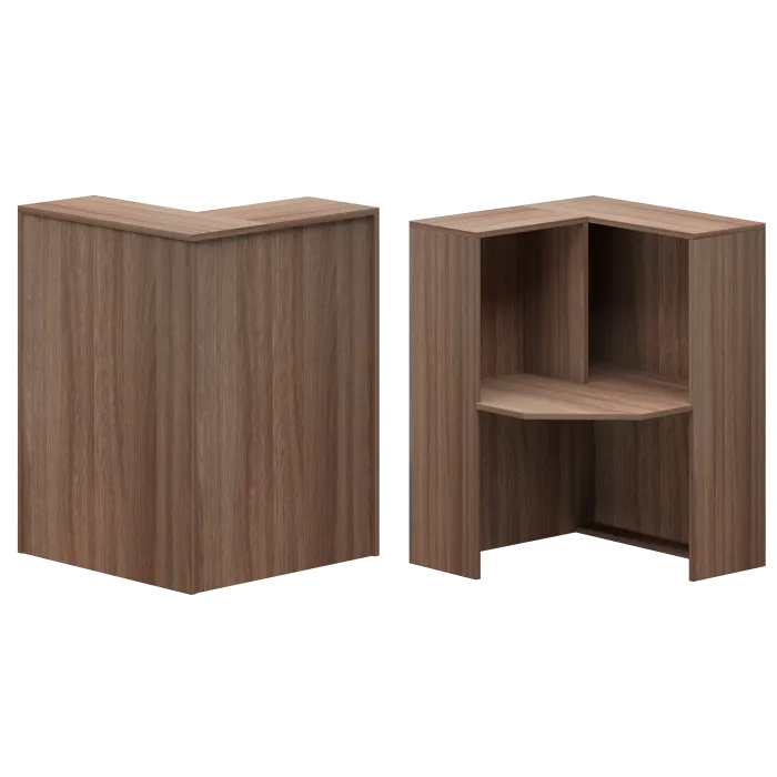 Стойка угловая левая А-555 Темный шимо 900x900x1220 Ресепшн