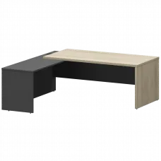 Стол руководителя левый KZP-20L Кронберг/Графит 2000x2000x750 Кортез