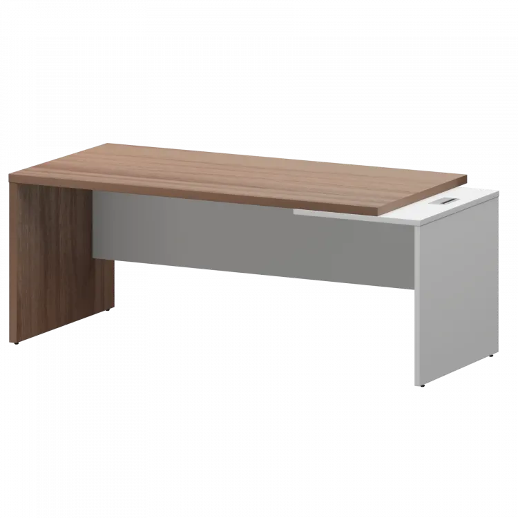 Стол руководителя правый KZ-20R Темный шимо/Белый 2000x900x750 Кортез