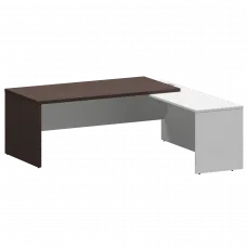 Стол руководителя правый KZP-20R Дуб венге/Белый 2000x2000x750 Кортез