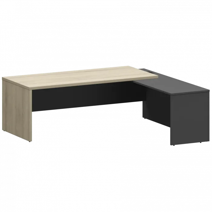 Стол руководителя правый KZP-22R Кронберг/Графит 2200x2000x750 Кортез