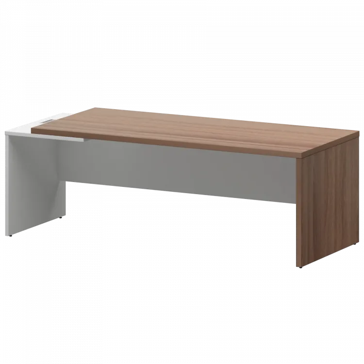 Стол руководителя левый KZ-22L Темный шимо/Белый 2200x900x750 Кортез