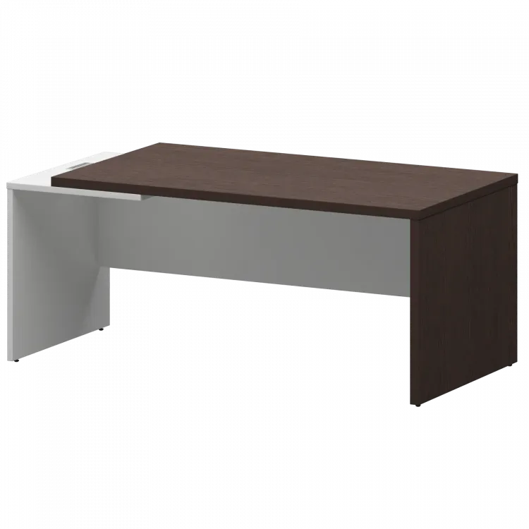 Стол руководителя левый KZ-18L Дуб венге/Белый 1800x900x750 Кортез