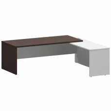 Стол руководителя правый KZP-22R Дуб венге/Белый 2200x2000x750 Кортез