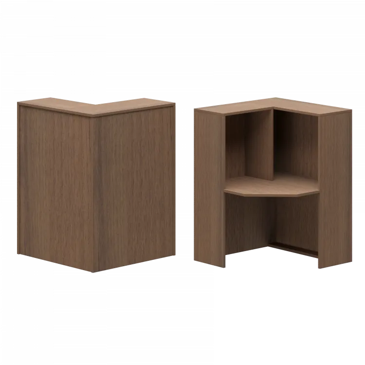 Стойка угловая левая А-555 Орех 900x900x1220 Ресепшн